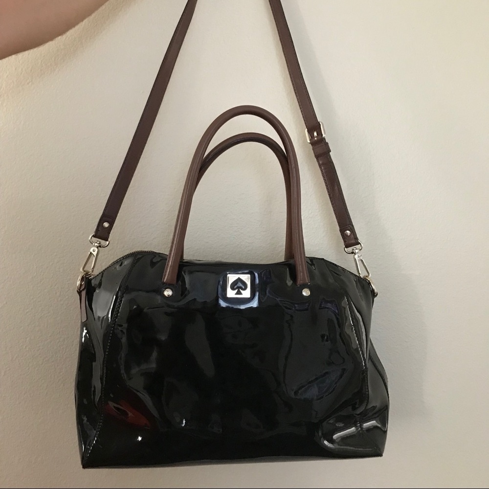 Black Kate Spade patent leather bag